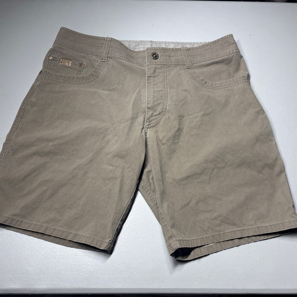 Kuhl Revolvr Men Size 36 Vintage Patina Dye Brown Hiking Shorts 5228 11" inseam